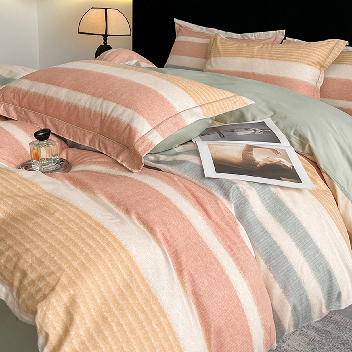 91家纺网 家纺一手货源 找家纺 格里芬家纺 2026新款全棉纯棉40S精梳棉13376印花四件套 暖冬