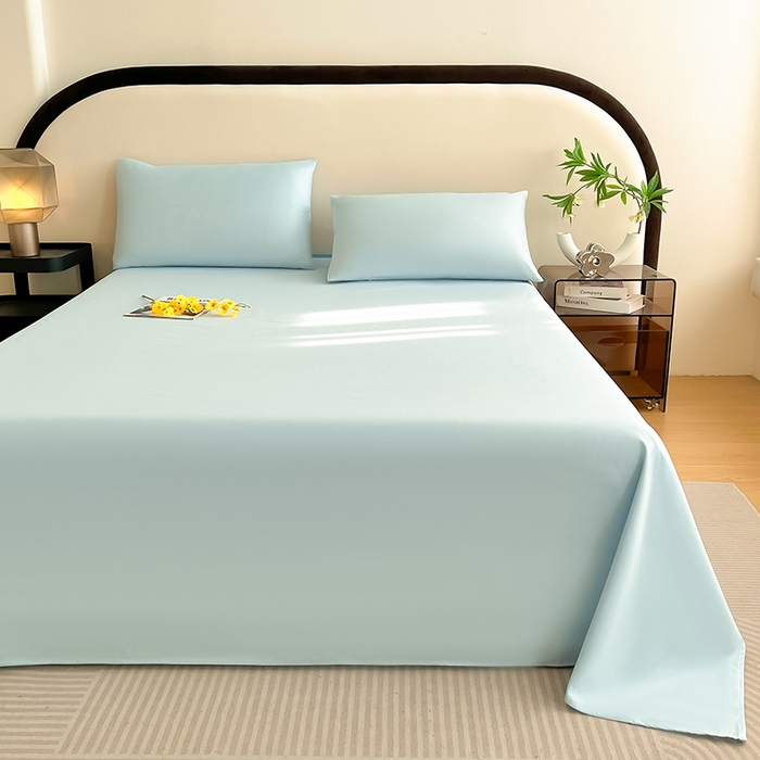 91家纺网 家纺一手货源 找家纺 润肤居 2026新款A类全棉13372单床单 晴蓝