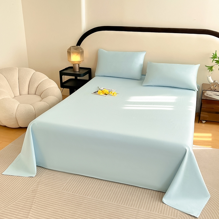 91家纺网 家纺一手货源 找家纺 润肤居 2026新款A类全棉13372单床单 晴蓝