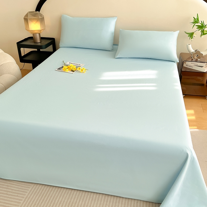 91家纺网 家纺一手货源 找家纺 润肤居 2026新款A类全棉13372单床单 晴蓝