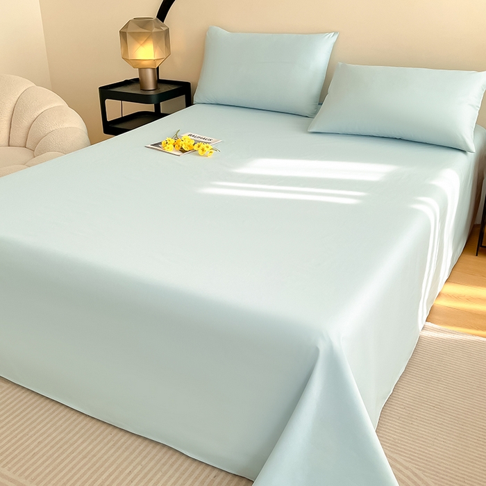 91家纺网 家纺一手货源 找家纺 润肤居 2026新款A类全棉13372单床单 晴蓝