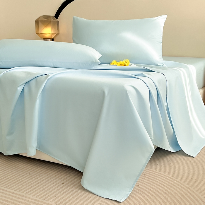 91家纺网 家纺一手货源 找家纺 润肤居 2026新款A类全棉13372单床单 晴蓝