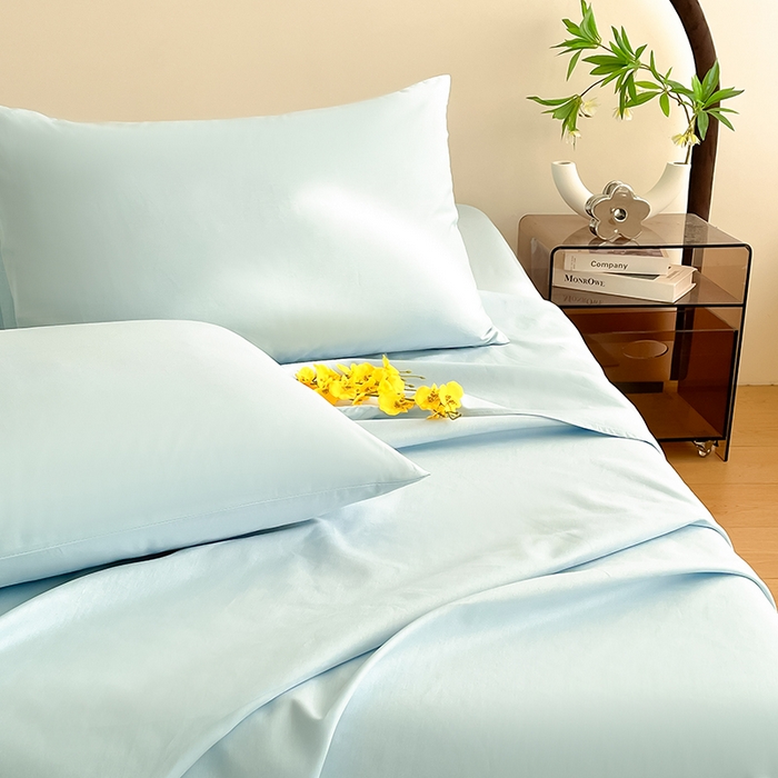 91家纺网 家纺一手货源 找家纺 润肤居 2026新款A类全棉13372单床单 晴蓝