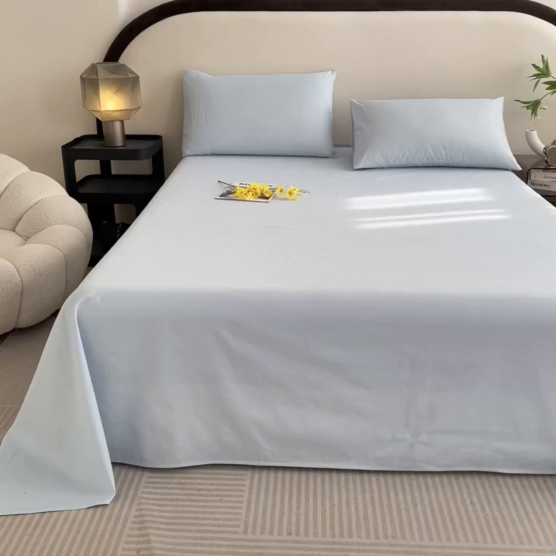 91家纺网 家纺一手货源 找家纺 润肤居 2026新款A类全棉13372单床单 晴蓝