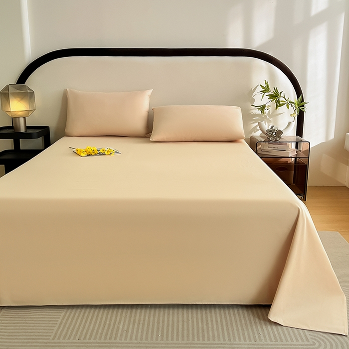 91家纺网 家纺一手货源 找家纺 润肤居 2026新款A类全棉13372单床单 杏仁