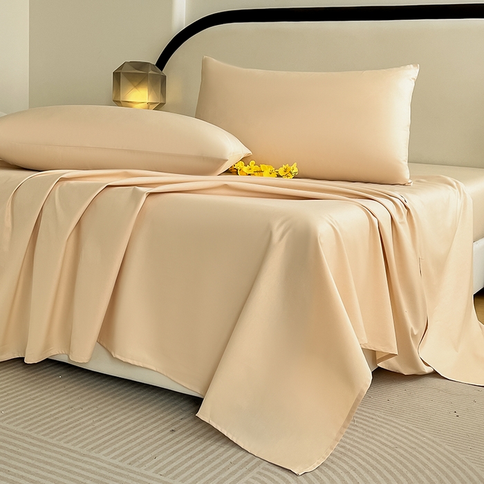 91家纺网 家纺一手货源 找家纺 润肤居 2026新款A类全棉13372单床单 杏仁