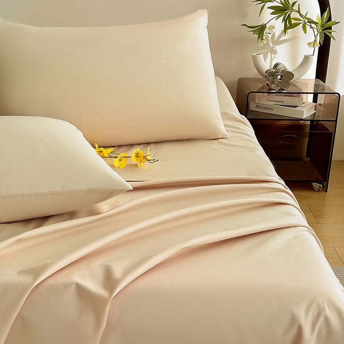 91家纺网 家纺一手货源 找家纺 润肤居 2026新款A类全棉13372单床单 杏仁