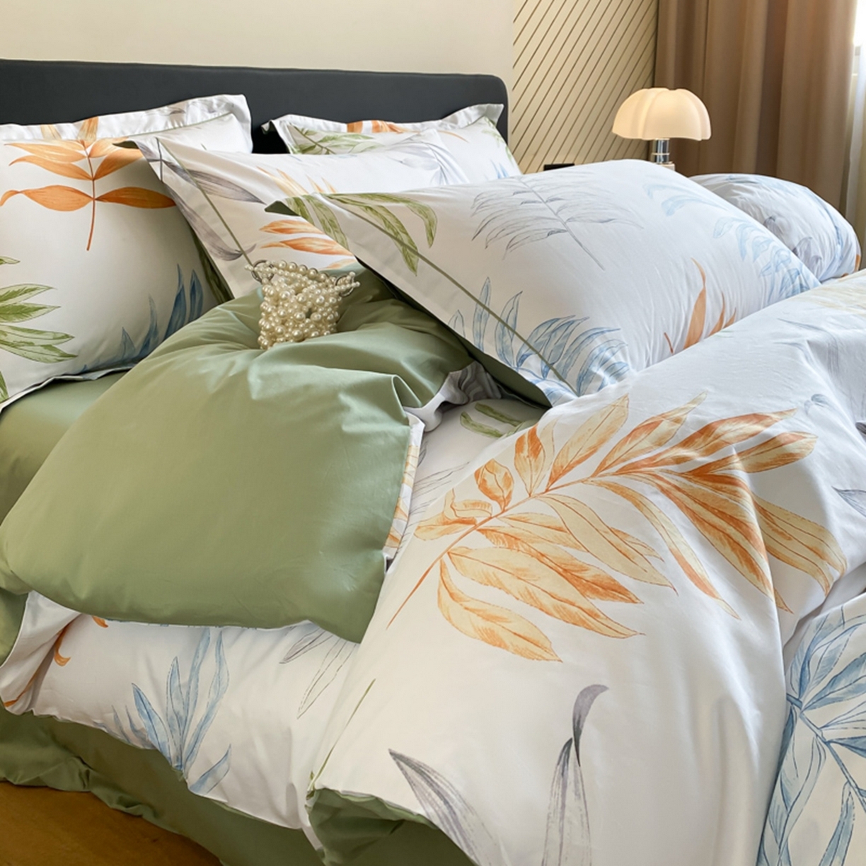 格里芬家纺 2026新款全棉纯棉40S精梳棉13376印花四件套 热带风情