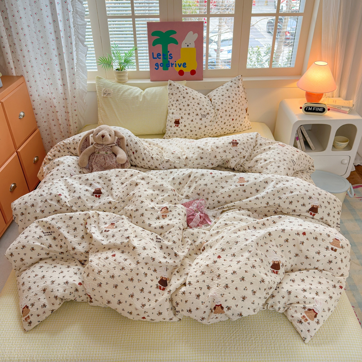 91家纺网 家纺一手货源 找家纺 （总）奈颜 2026新款贴标款A类超柔泡芙纱印花四件套