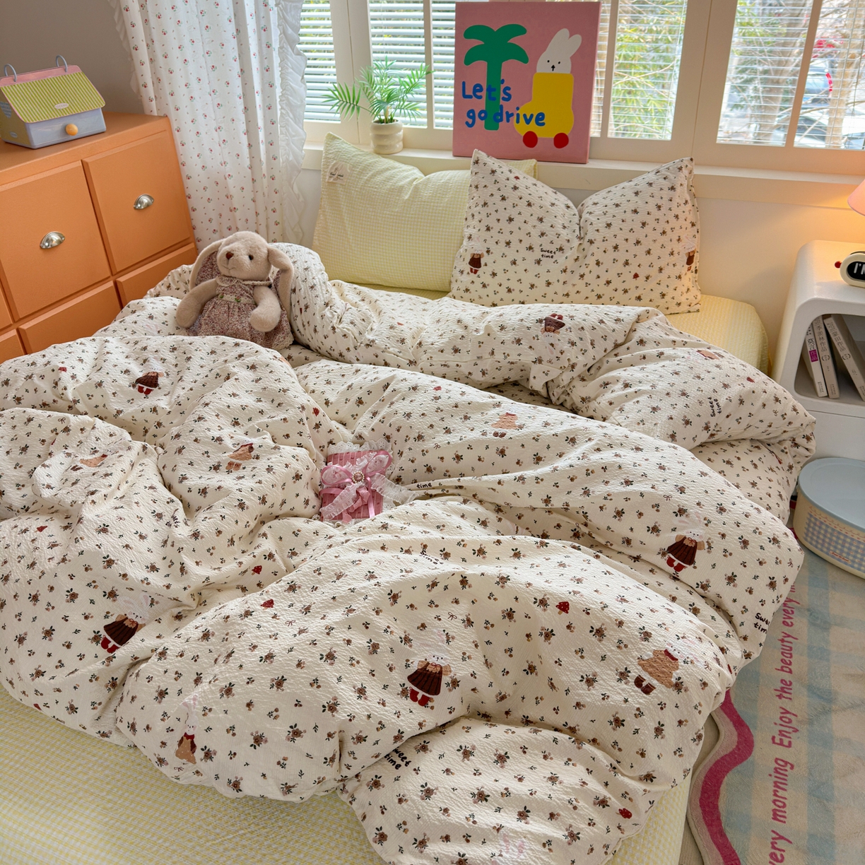 91家纺网 家纺一手货源 找家纺 （总）奈颜 2026新款贴标款A类超柔泡芙纱印花四件套