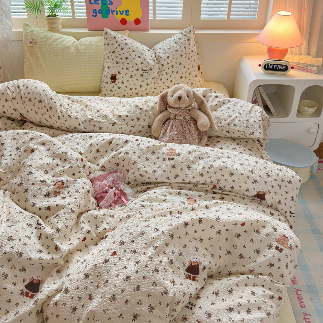 91家纺网 家纺一手货源 找家纺 （总）奈颜 2026新款贴标款A类超柔泡芙纱印花四件套