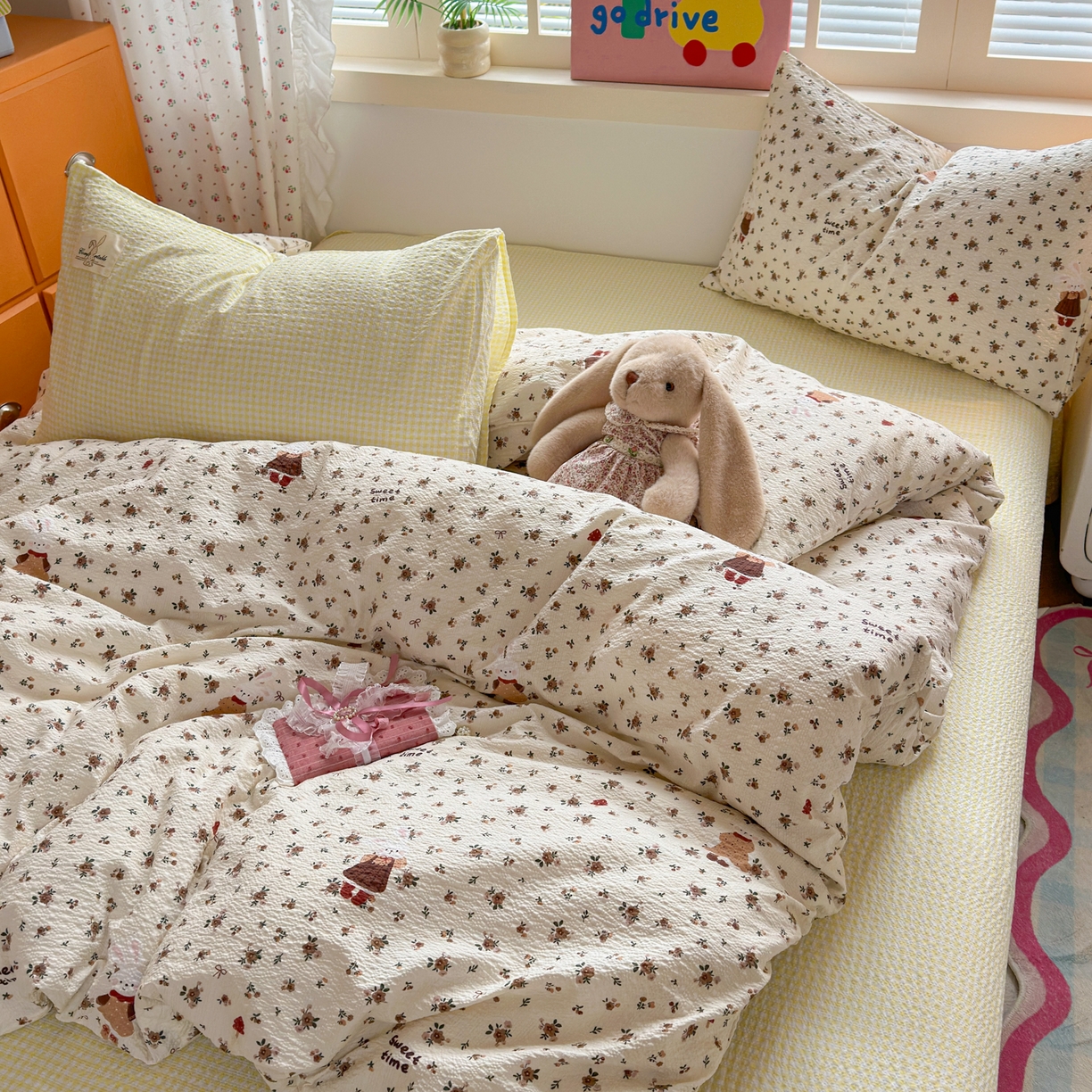 91家纺网 家纺一手货源 找家纺 （总）奈颜 2026新款贴标款A类超柔泡芙纱印花四件套