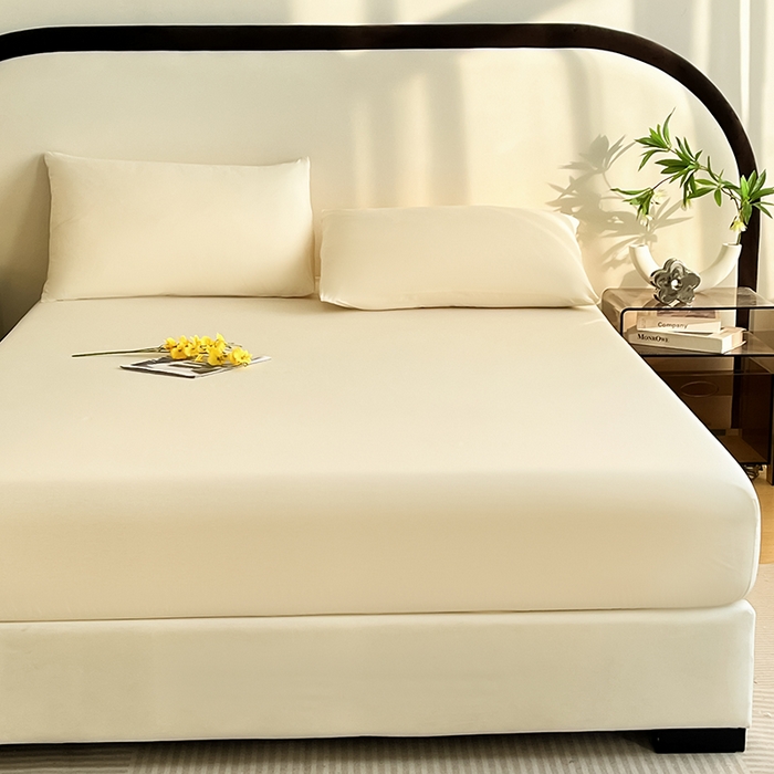 91家纺网 家纺一手货源 找家纺 润肤居 2026新款A类全棉13372单床笠 粉白