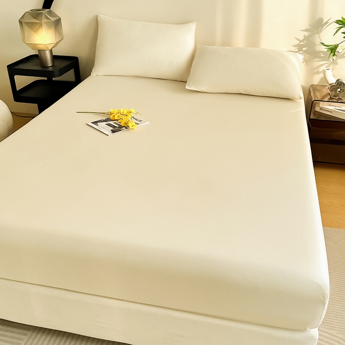 91家纺网 家纺一手货源 找家纺 润肤居 2026新款A类全棉13372单床笠 粉白