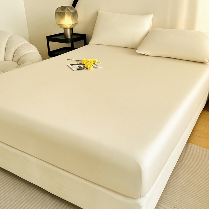 91家纺网 家纺一手货源 找家纺 润肤居 2026新款A类全棉13372单床笠 粉白