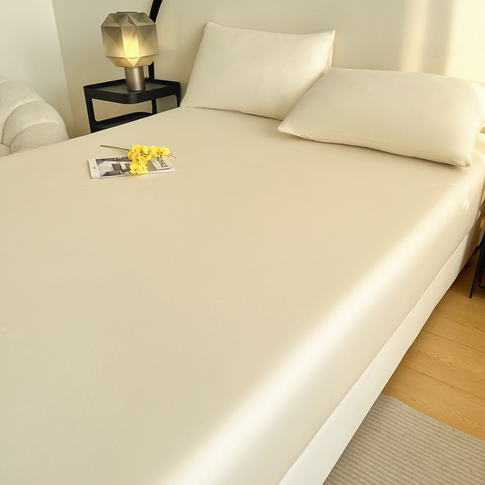 91家纺网 家纺一手货源 找家纺 润肤居 2026新款A类全棉13372单床笠 粉白