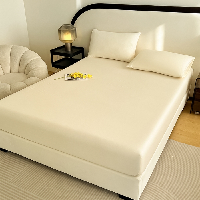 91家纺网 家纺一手货源 找家纺 润肤居 2026新款A类全棉13372单床笠 粉白