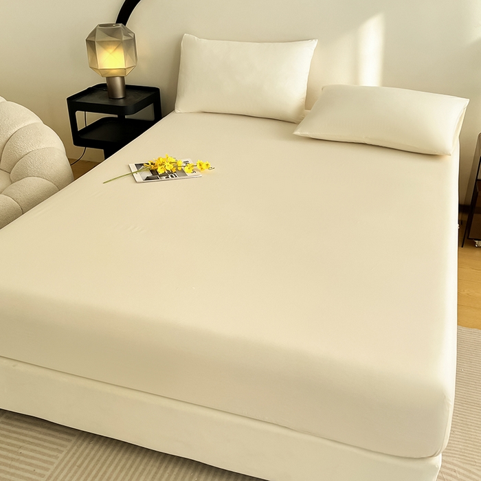 91家纺网 家纺一手货源 找家纺 润肤居 2026新款A类全棉13372单床笠 粉白