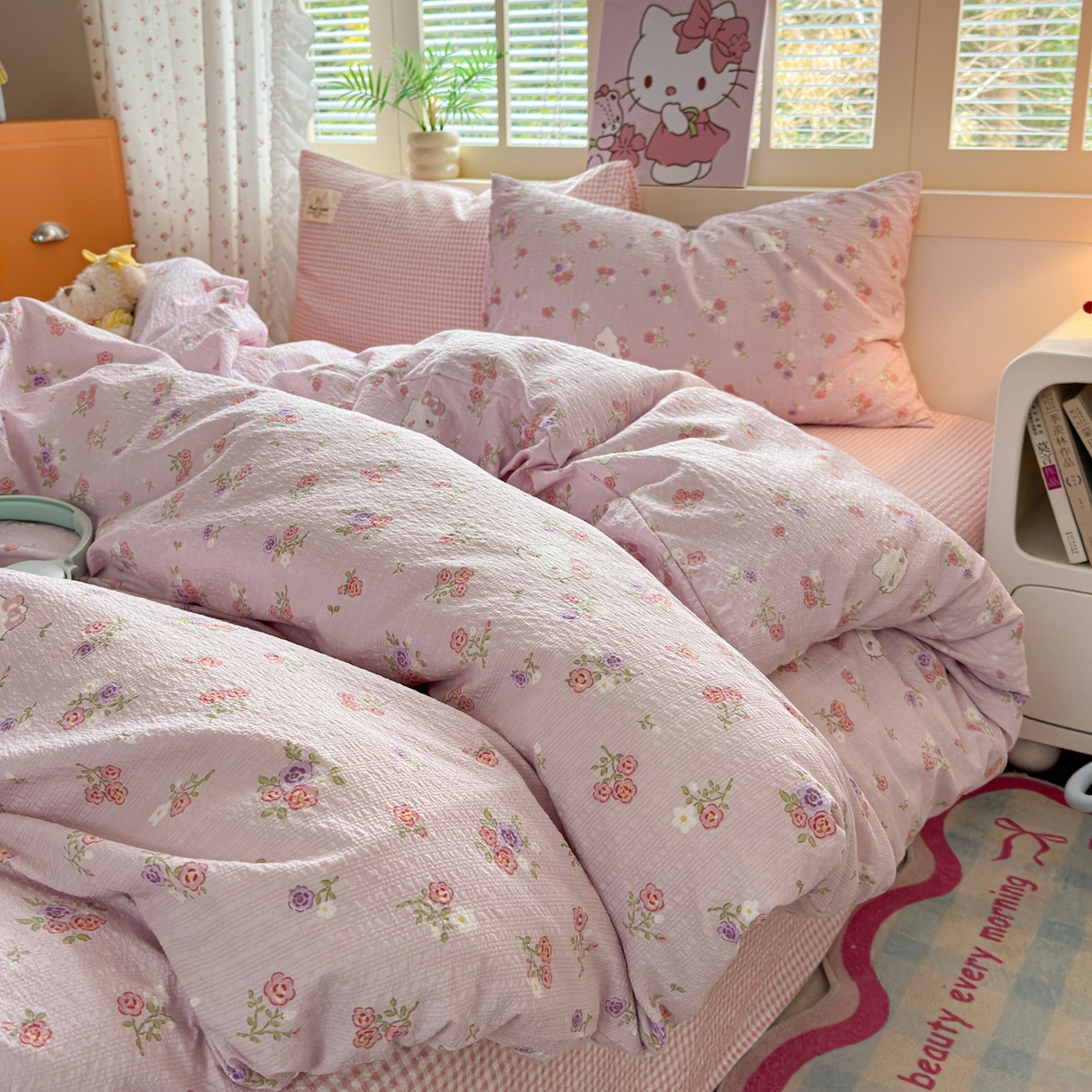 91家纺网 家纺一手货源 找家纺 （总）奈颜 2026新款贴标款A类超柔泡芙纱印花四件套