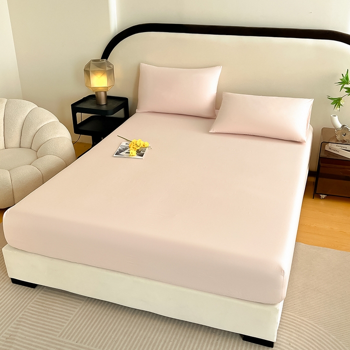 91家纺网 家纺一手货源 找家纺 润肤居 2026新款A类全棉13372单床笠 粉瓷