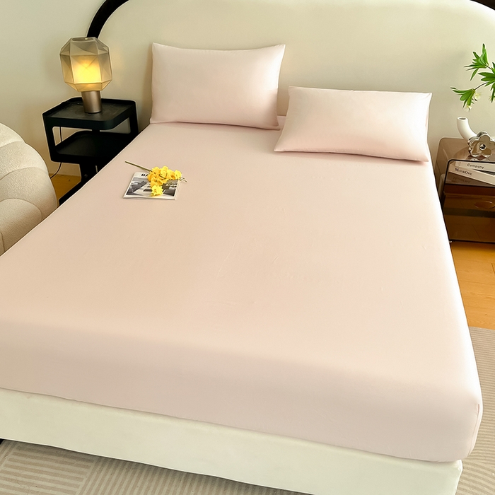 91家纺网 家纺一手货源 找家纺 润肤居 2026新款A类全棉13372单床笠 粉瓷