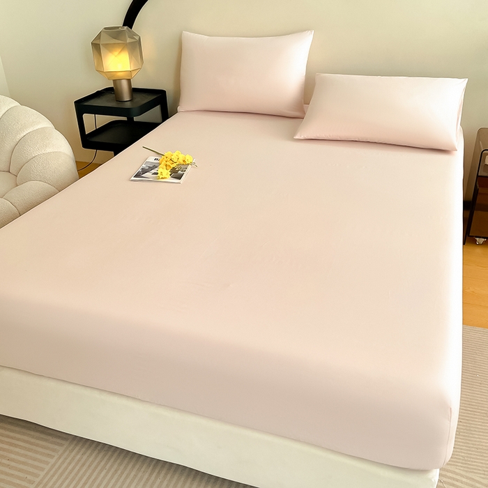 91家纺网 家纺一手货源 找家纺 润肤居 2026新款A类全棉13372单床笠 粉瓷