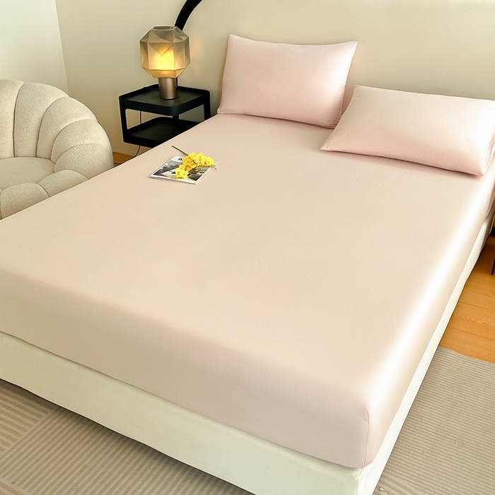 91家纺网 家纺一手货源 找家纺 润肤居 2026新款A类全棉13372单床笠 粉瓷