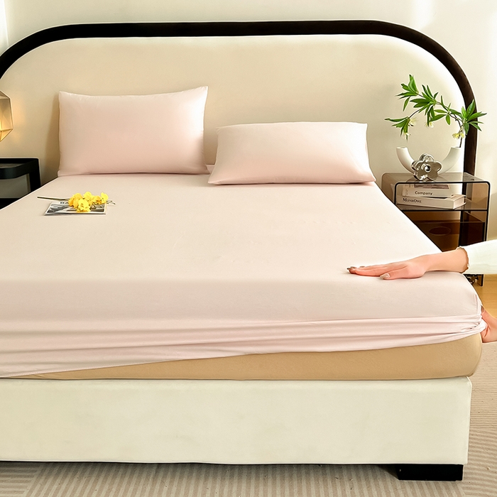 91家纺网 家纺一手货源 找家纺 润肤居 2026新款A类全棉13372单床笠 粉瓷