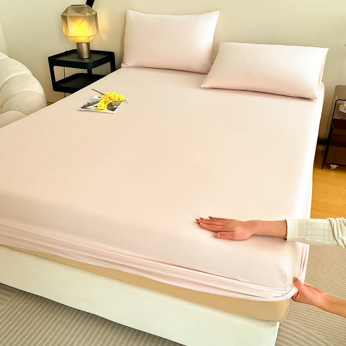 91家纺网 家纺一手货源 找家纺 润肤居 2026新款A类全棉13372单床笠 粉瓷