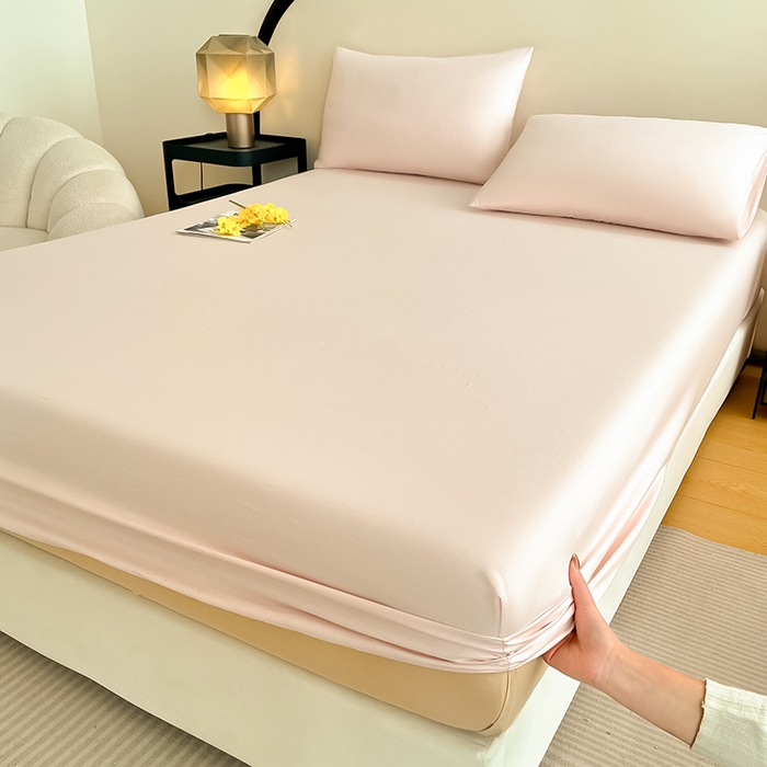 91家纺网 家纺一手货源 找家纺 润肤居 2026新款A类全棉13372单床笠 粉瓷