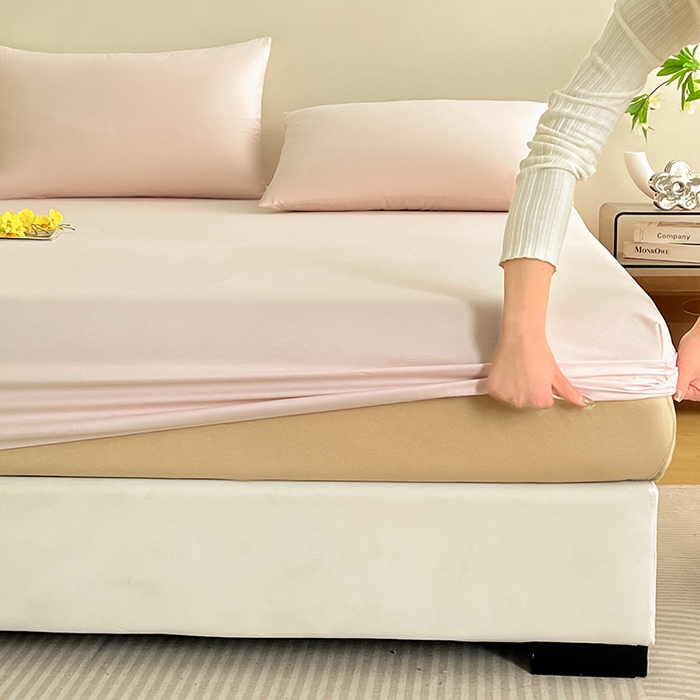 91家纺网 家纺一手货源 找家纺 润肤居 2026新款A类全棉13372单床笠 粉瓷