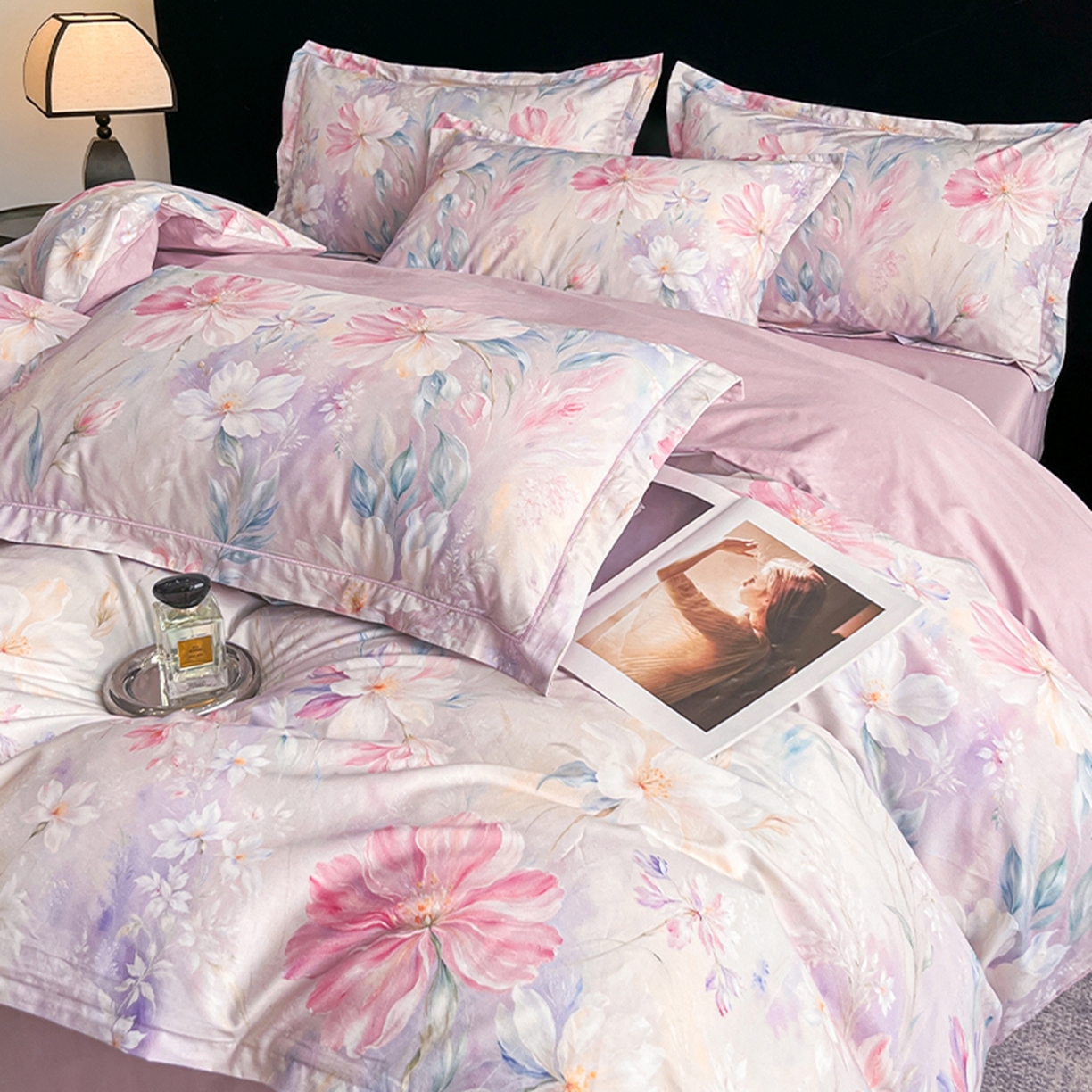 91家纺网 家纺一手货源 找家纺 格里芬家纺 2026新款全棉纯棉40S精梳棉13376印花四件套 闪闪发光