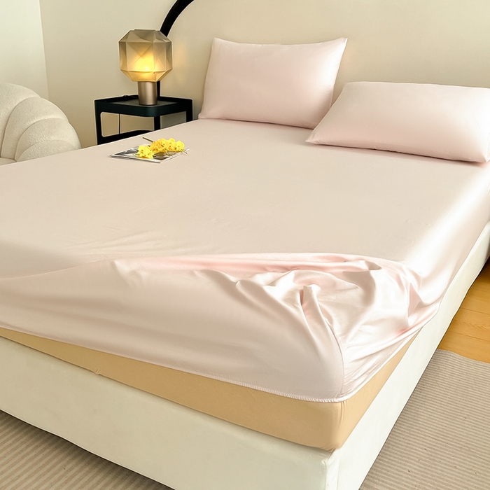 91家纺网 家纺一手货源 找家纺 润肤居 2026新款A类全棉13372单床笠 粉瓷