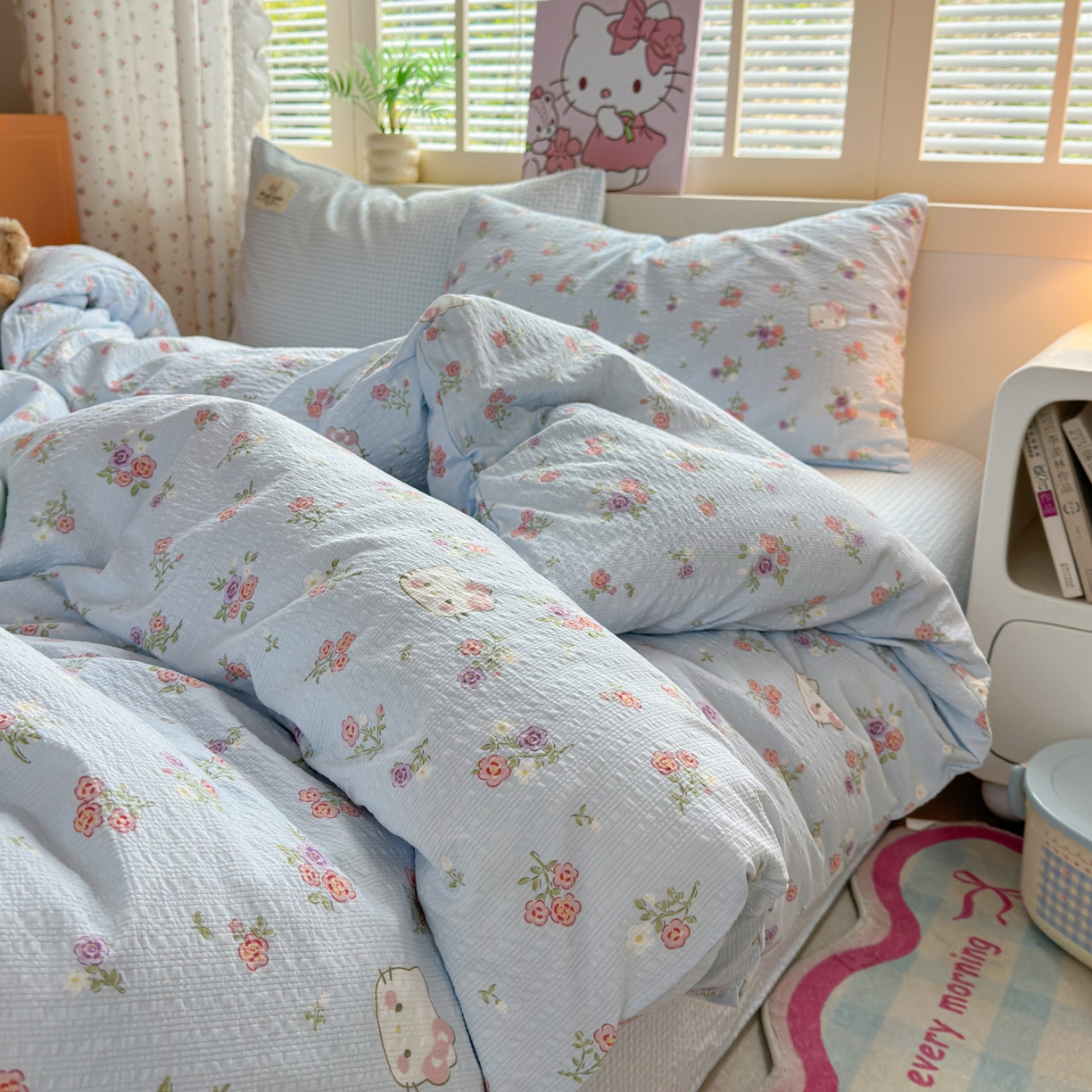 91家纺网 家纺一手货源 找家纺 （总）奈颜 2026新款贴标款A类超柔泡芙纱印花四件套