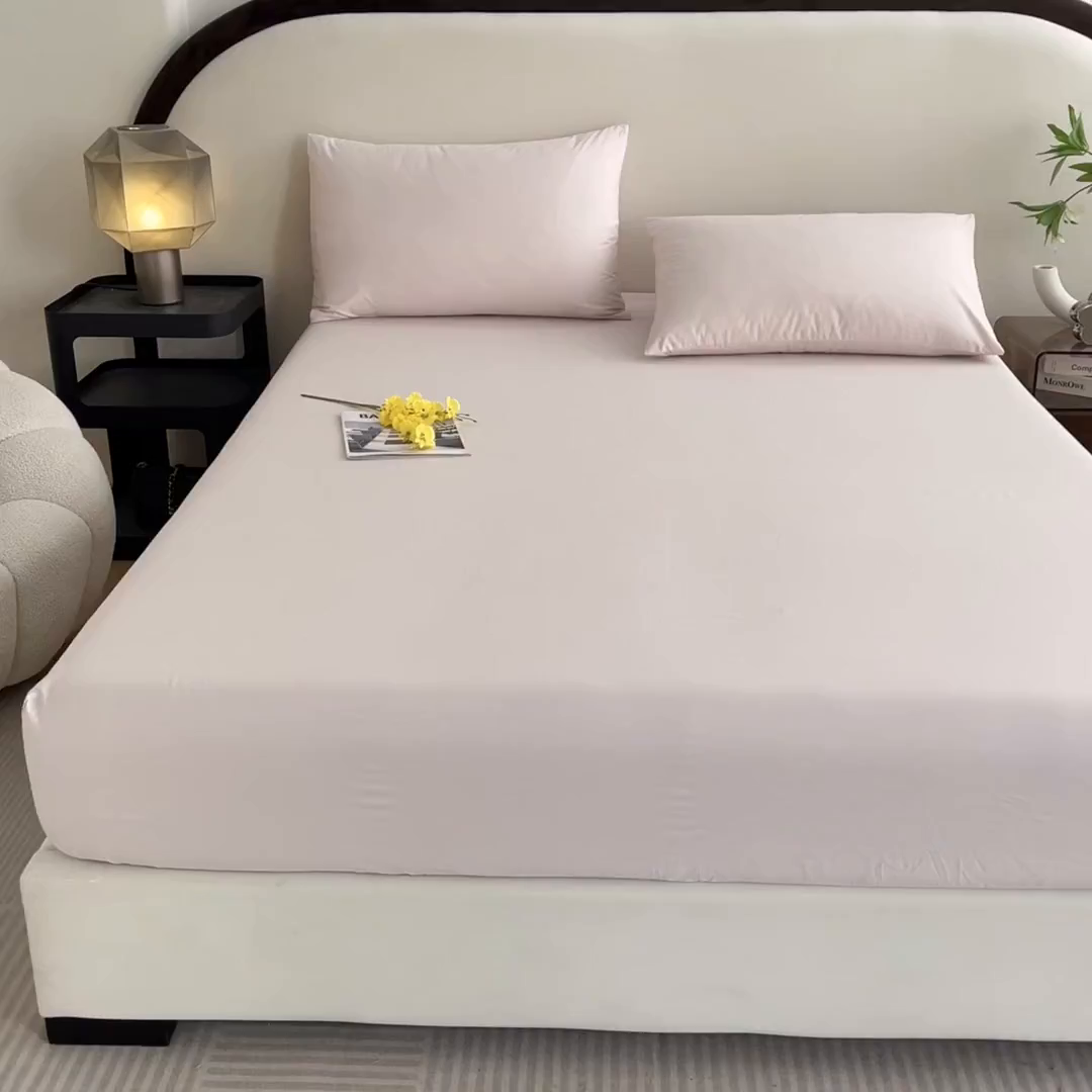 91家纺网 家纺一手货源 找家纺 润肤居 2026新款A类全棉13372单床笠 粉瓷