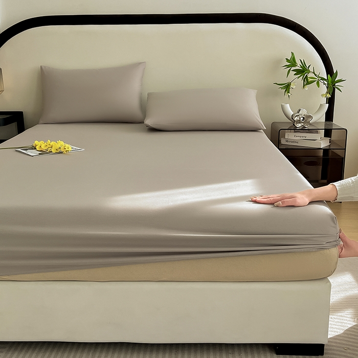 91家纺网 家纺一手货源 找家纺 润肤居 2026新款A类全棉13372单床笠 摩卡