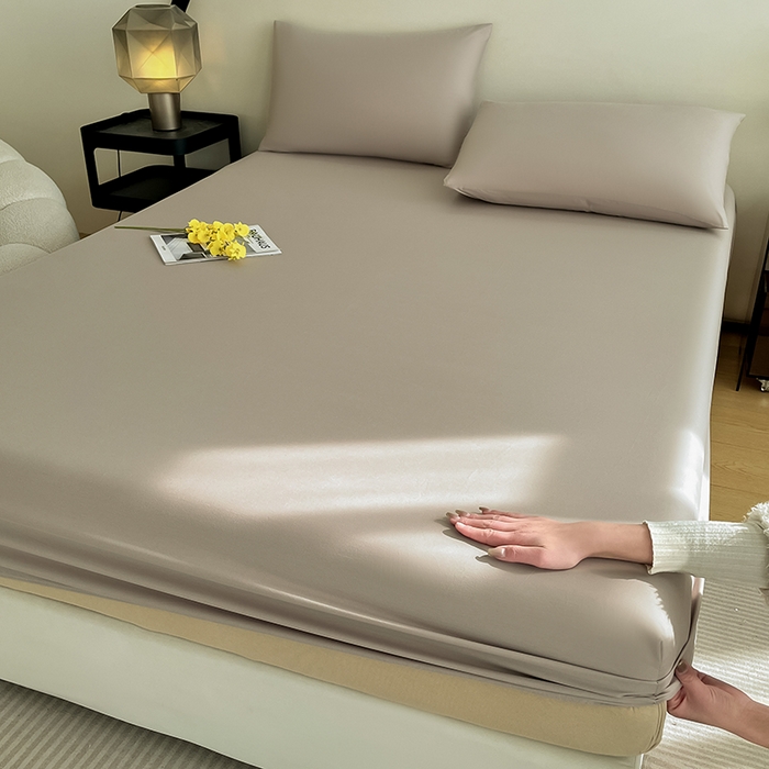 91家纺网 家纺一手货源 找家纺 润肤居 2026新款A类全棉13372单床笠 摩卡