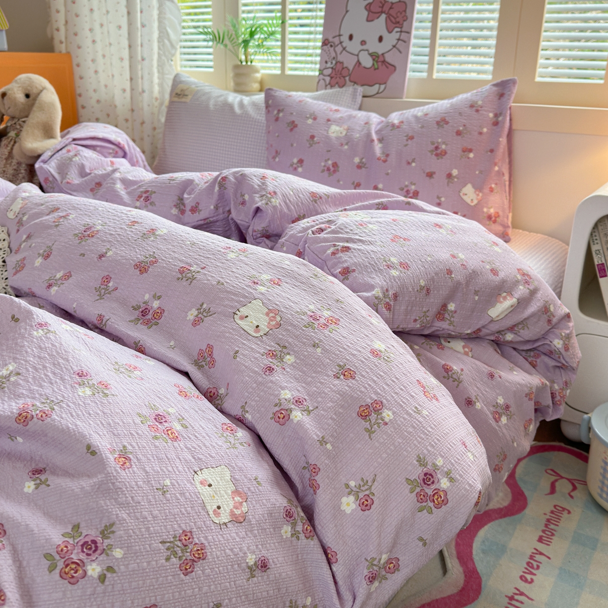 91家纺网 家纺一手货源 找家纺 （总）奈颜 2026新款贴标款A类超柔泡芙纱印花四件套