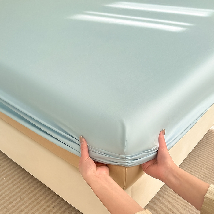 91家纺网 家纺一手货源 找家纺 润肤居 2026新款A类全棉13372单床笠 晴蓝