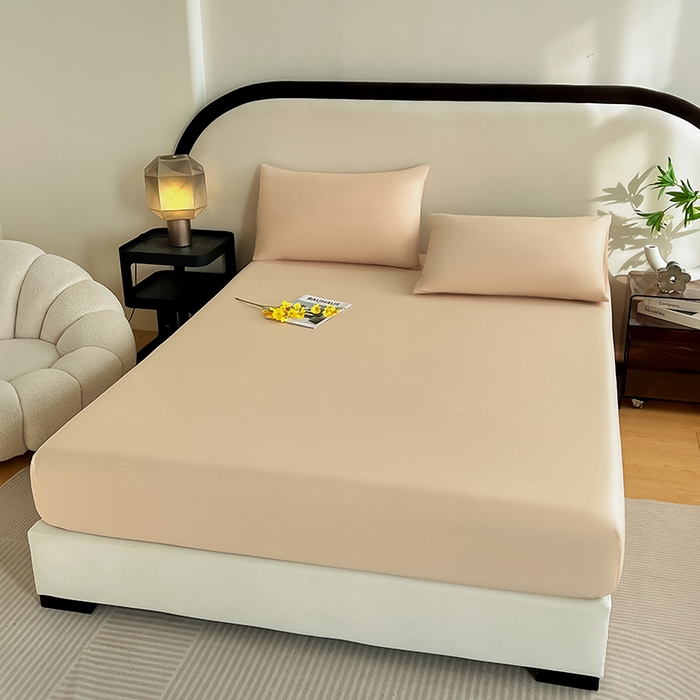 91家纺网 家纺一手货源 找家纺 润肤居 2026新款A类全棉13372单床笠 杏仁