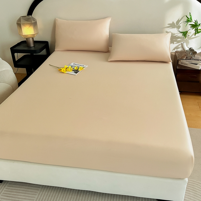 91家纺网 家纺一手货源 找家纺 润肤居 2026新款A类全棉13372单床笠 杏仁