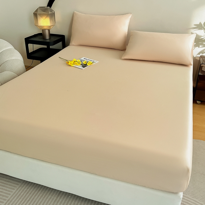 91家纺网 家纺一手货源 找家纺 润肤居 2026新款A类全棉13372单床笠 杏仁