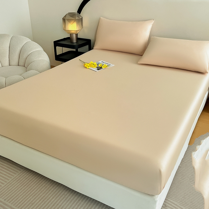 91家纺网 家纺一手货源 找家纺 润肤居 2026新款A类全棉13372单床笠 杏仁