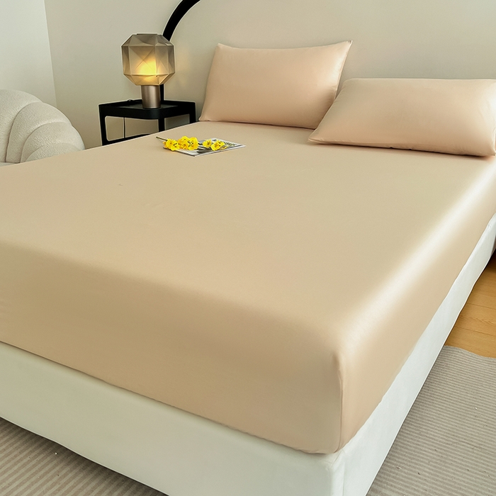 91家纺网 家纺一手货源 找家纺 润肤居 2026新款A类全棉13372单床笠 杏仁