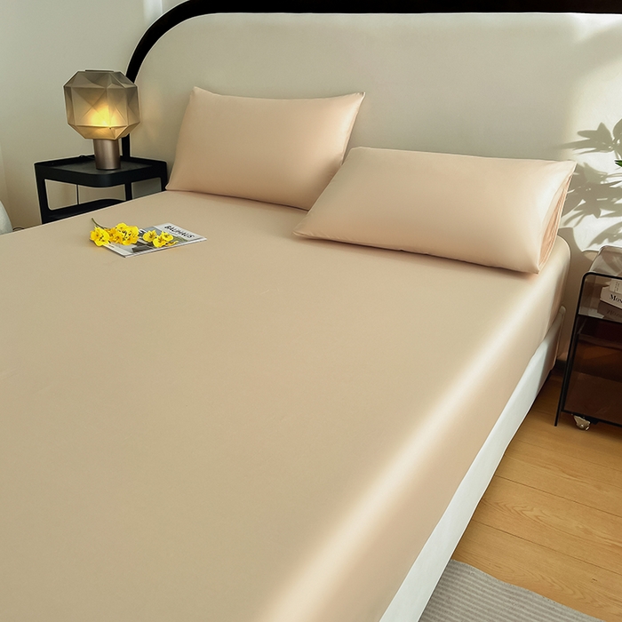 91家纺网 家纺一手货源 找家纺 润肤居 2026新款A类全棉13372单床笠 杏仁