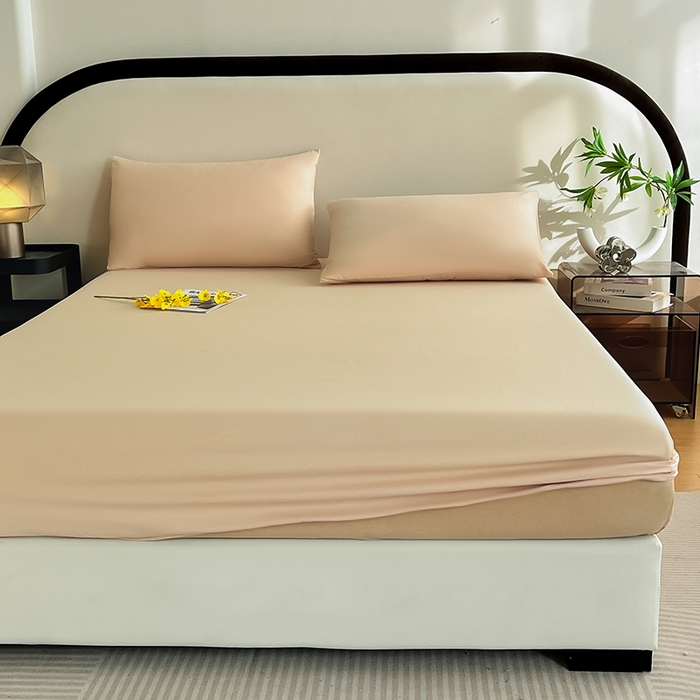 91家纺网 家纺一手货源 找家纺 润肤居 2026新款A类全棉13372单床笠 杏仁