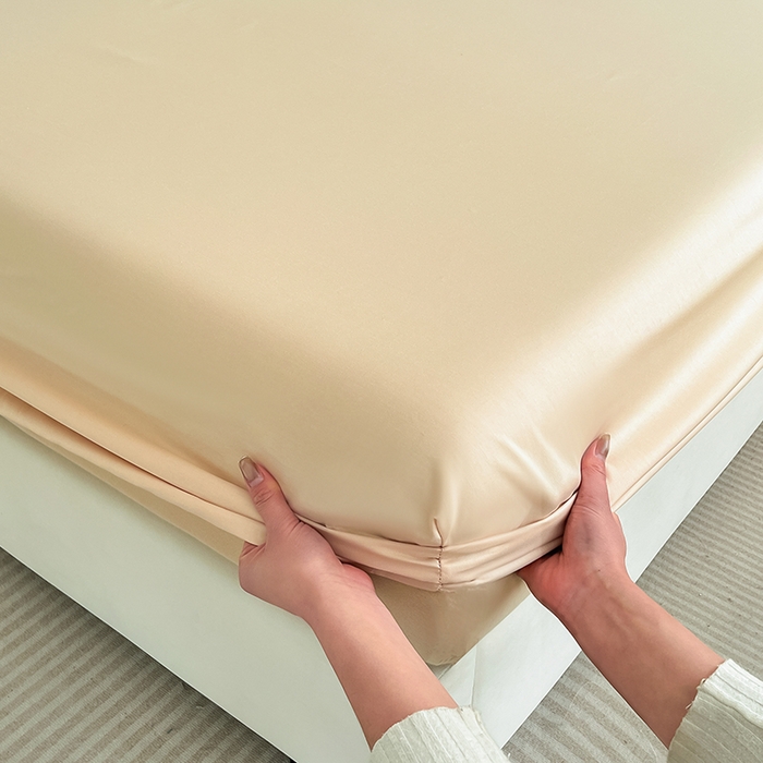 91家纺网 家纺一手货源 找家纺 润肤居 2026新款A类全棉13372单床笠 杏仁