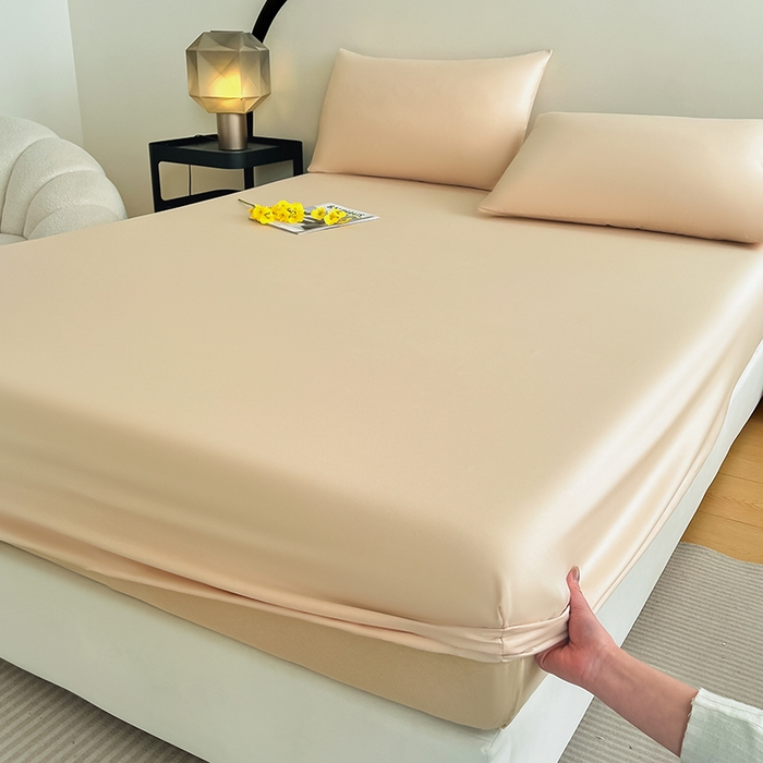 91家纺网 家纺一手货源 找家纺 润肤居 2026新款A类全棉13372单床笠 杏仁