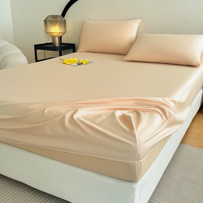 91家纺网 家纺一手货源 找家纺 润肤居 2026新款A类全棉13372单床笠 杏仁