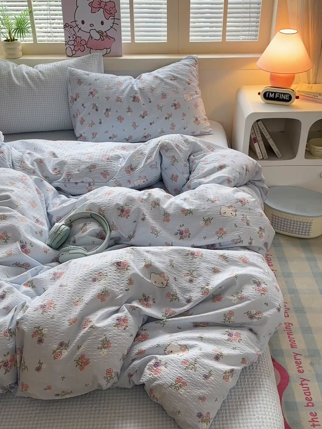 91家纺网 家纺一手货源 找家纺 奈颜 2026新款贴标款A类超柔泡芙纱印花四件套 猫团兰